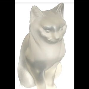 Lalique vintage signed cat figurine